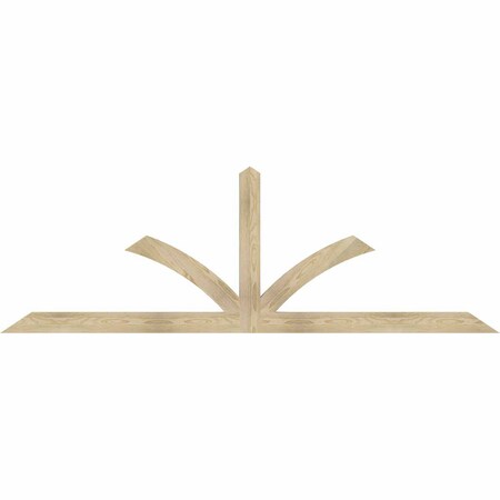 Ekena Millwork Richland Rough Sawn Timber Gable Bracket, Douglas Fir, 96"W x 32"H x 2"D x 4"F, 8/12 Pitch GBW096X32X0204RIC00RDF